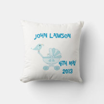Cute Blue Pojke Personlig Cushion
