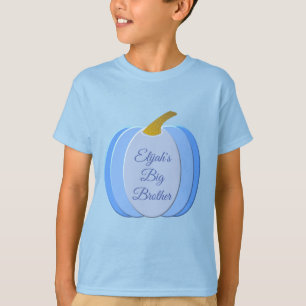 Cute Blue Pojke Pumpkin Anpassningsbar Big Brother T Shirt