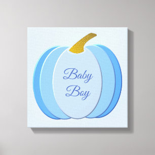Cute Blue Pojke Pumpkin Anpassningsbar Canvastryck