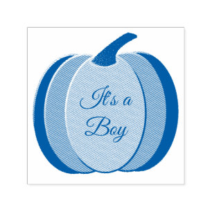Cute Blue Pojke Pumpkin Anpassningsbar Gender Reve Självfärgande Stämpel