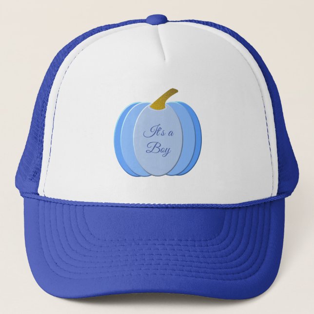 Cute Blue Pojke Pumpkin Anpassningsbar Keps (Framsida)