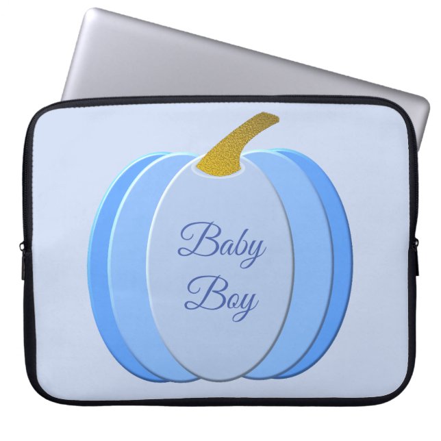 Cute Blue Pojke Pumpkin Anpassningsbar Laptop Fodral (Framsidan)