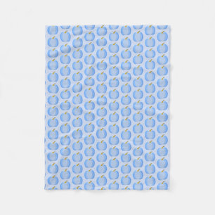 Cute Blue Pojke Pumpkin Patterned Fleecefilt