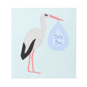 Cute Blue Pojke Stork Anteckningsblock