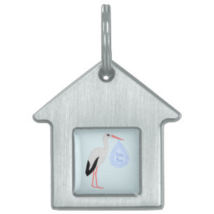 Cute Blue Pojke Stork ID-bricka Husdjur