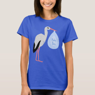 Cute Blue Pojke Stork T Shirt