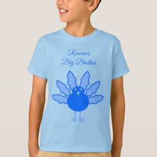 Cute Blue Pojke Thanksgiving Turkey Big Brother T Shirt