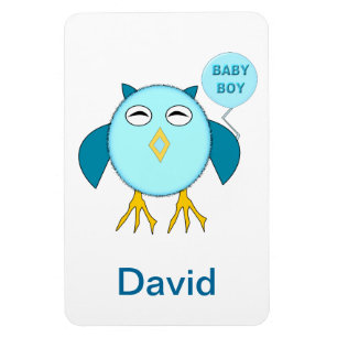Cute Blue Pojke Uggla Magnet