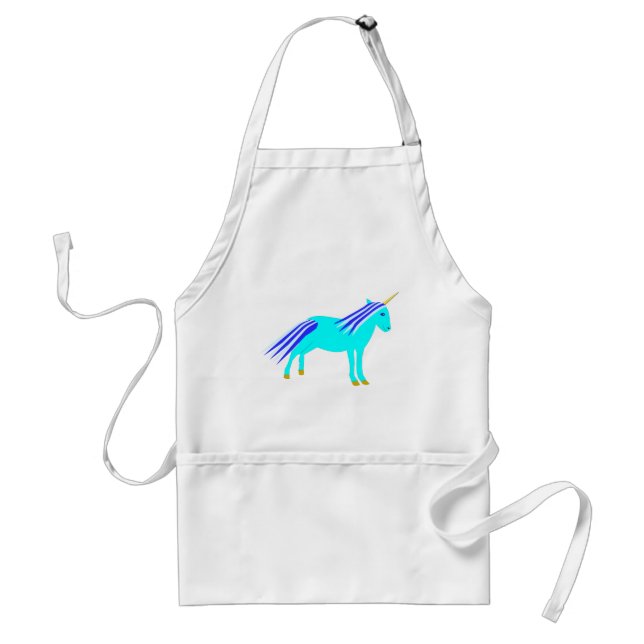 Cute Blue Pojke Unicorn Förkläde (Framsidan)