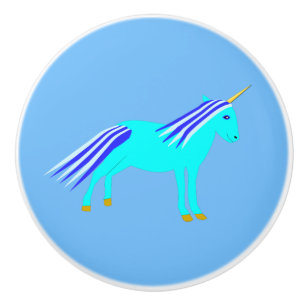 Cute Blue Pojke Unicorn Nursery Knopp