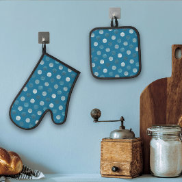 Cute Blue Polka dots Modern och Elegant Jul