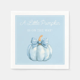 Cute Blue Pumpkin Boy Baby Shower Pappersservett