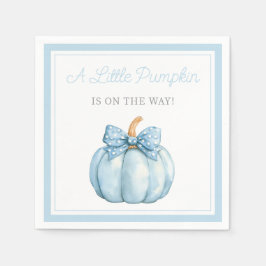 Cute Blue Pumpkin Boy Baby Shower Pappersservett