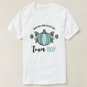 Cute Blue Pumpkin Team Boy Gender Reveal T Shirt