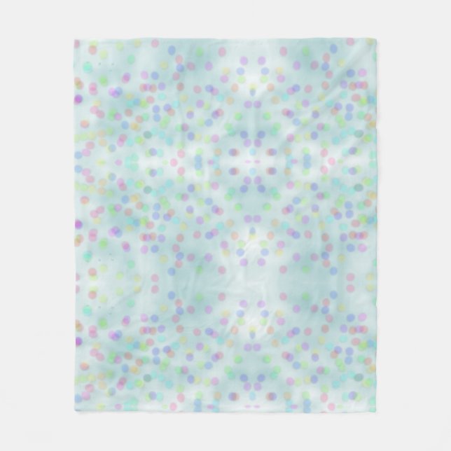 Cute Blue Rainbow Confetti Fleecefilt (Framsidan)