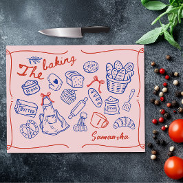 Cute blue red baking doodles personalized