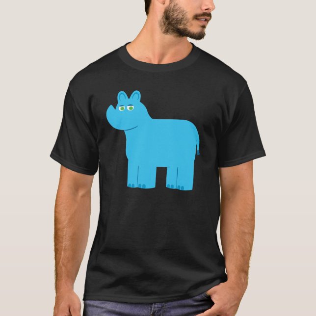 Cute Blue Rhino T-shirt (Framsida)
