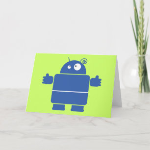 Cute Blue Robot-gratulationskort Kort