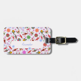 Cute Blue Romantic Helgdag jul Ornament Bagagebricka