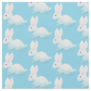 Cute blue rosa galaxy Bunny, kanin med stjärnor Tyg
