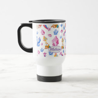 Cute Blue Rosa Stars Personlig Unicorn Mönster Resemugg