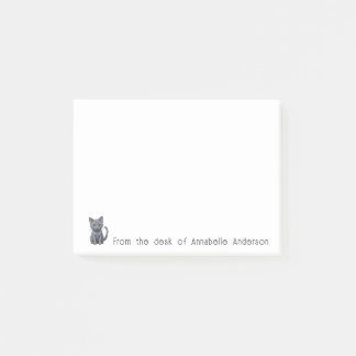 Cute Blue Russian Cat Personalize Notes Post-it Block