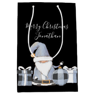 Cute Blue Santa Gnome med gåvor