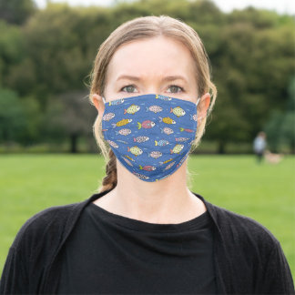 Cute Blue Sea fish Sommarfiske i Ansikte Mask
