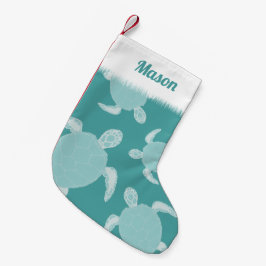 Cute Blue Sea Turtle Liten Julstrumpa