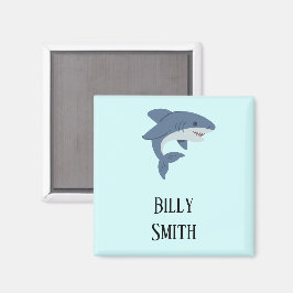 Cute blue shark personalized magnet