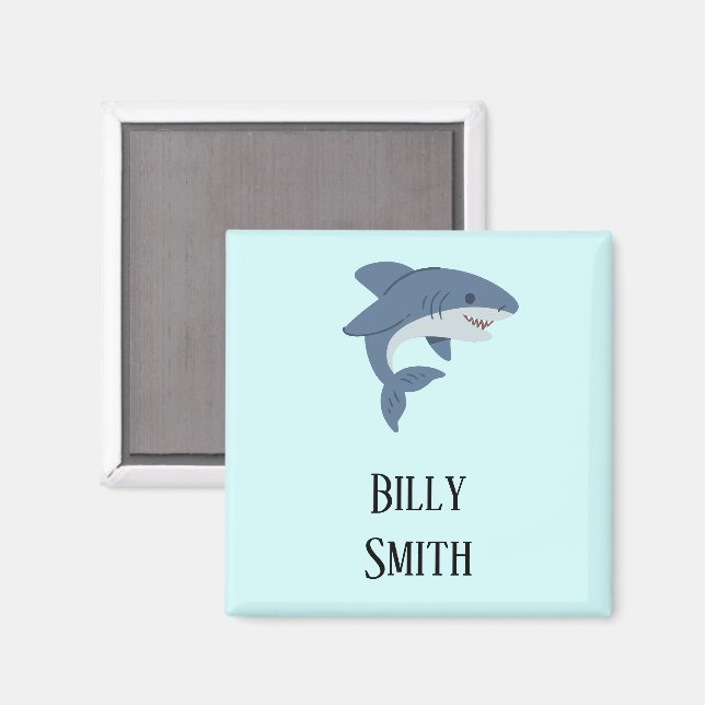Cute blue shark personalized magnet (Front/Back)