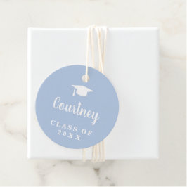 Cute Blue Simple Mortar Board Modern Studenten Gåvor Etiketter