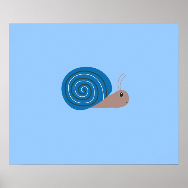 Cute Blue Snigel Poster (Framsidan)