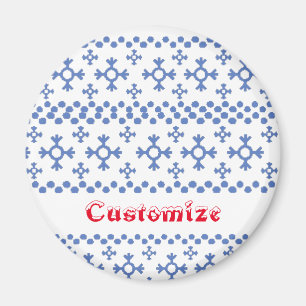 Cute Blue Snöflingor Mönster Thunder_Cove Magnet
