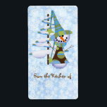 Cute Blue Snowman Christmas Kitchen Labels Fraktsedel<br><div class="desc">From the Kitchen labels for your Holiday goodies. Self stick and in different sizes! Cute kitchen labels make those cookie exchanges so much easier!</div>