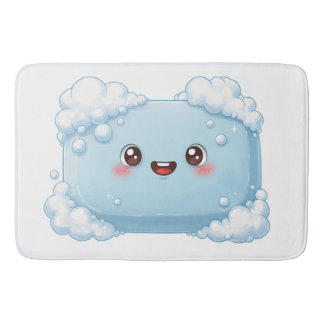 Cute Blue Soap Bar with Bubbles Badrumsmatta
