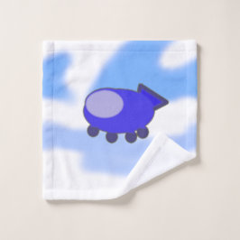 Cute Blue Spaceship på Fransk Blue Clouds
