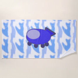 Cute Blue Spaceship på Waveworld Clouds