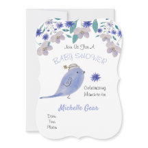 Cute Blue Sparrow med blomma