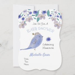 Cute Blue Sparrow med blomma