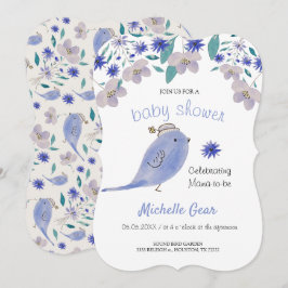 Cute Blue Sparrow med blomma