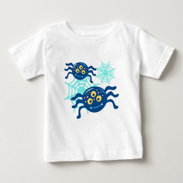 Cute Blue Spider Halloween Clip Art-grafik T Shirt (Framsida)