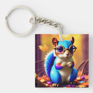 Cute Blue Squirrel med glasögon