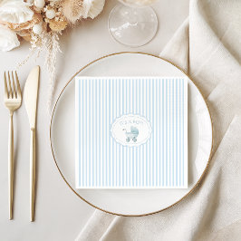 Cute Blue Stroller Doodle Baby Boy Shower Pappersservett