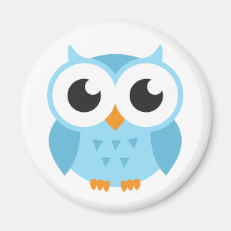Cute Blue tecknad baby uggla Magnet