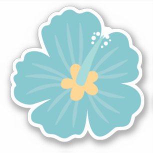 Cute Blue Tropical Flower Klistermärken