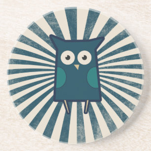 Cute Blue Uggla Underlägg Sandsten