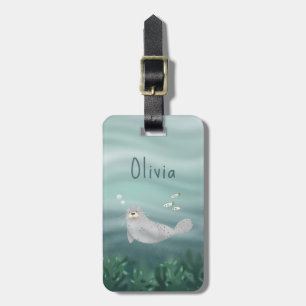 Cute Blue under Sea Ocean Seal Kids Bagagebricka