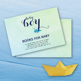 Cute Blue val Sea Bokar for Baby Shower Tilläggskort