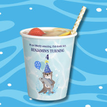 Cute Blue Vatten Boy Sea Otter Födelsedagsfest